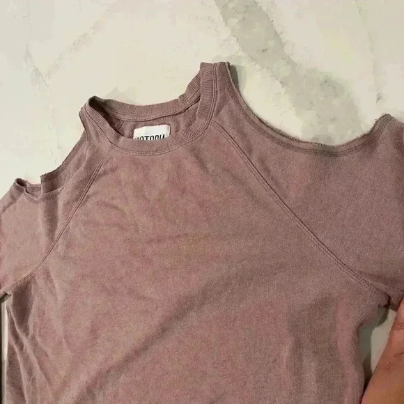 Victoria Sport Victoria's Secret Mauve Cold Shoulder Terry Sweatshirt Women’s XS - Picture 5 of 6
